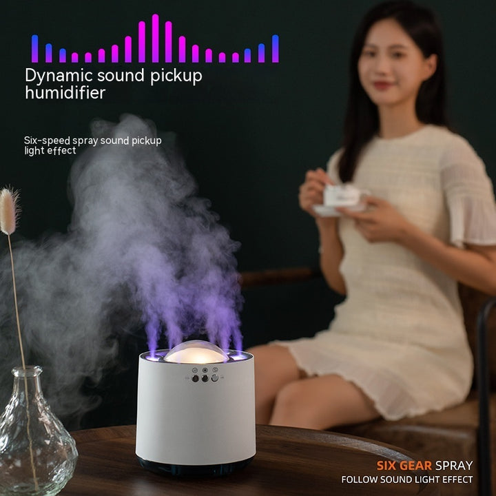 💧🎶 Desktop Heavy Fog Humidifier | Music Rhythm Ambient Light Diffuser ✨