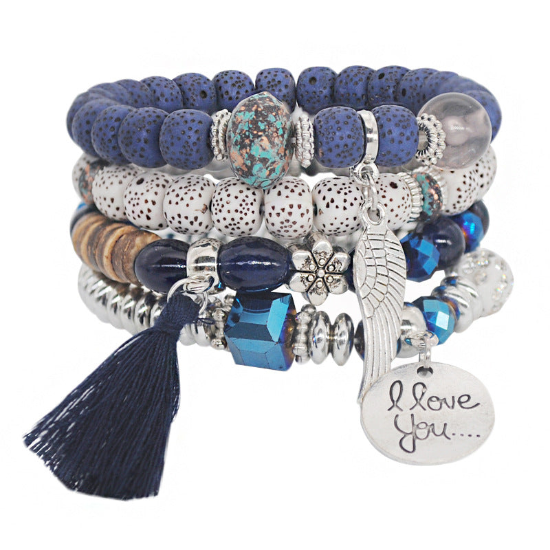 Ethnic Style Tassel Bracelet – Mixed Material Design