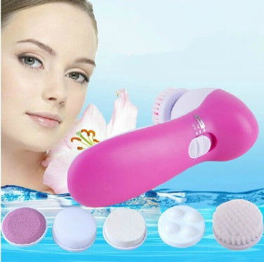 💖✨ 5-in-1 Electric Facial Cleansing Instrument | Multi-Head Skin Care & Massage Beauty Device