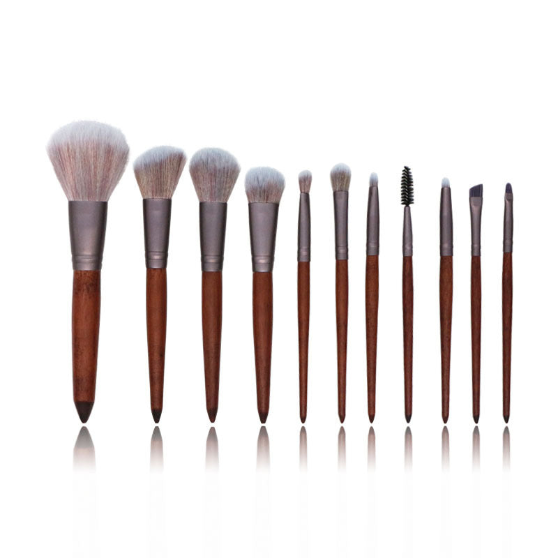 ✨ Color Fiber Hair Makeup Brush — Wooden Handle Beauty Tool 💄