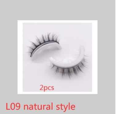 👁️✨ Reusable 3D Mink Lashes – Self-Adhesive Natural False Eyelashes (Glue-Free Silk Style)