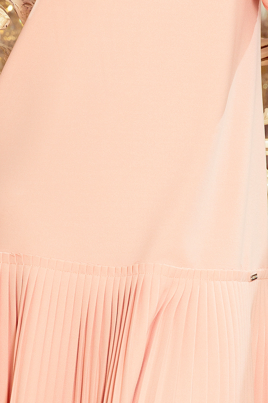 LUCY - pleated comfortable dress - peach