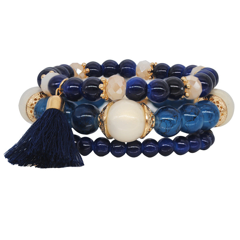 Ethnic Style Tassel Bracelet – Mixed Material Design