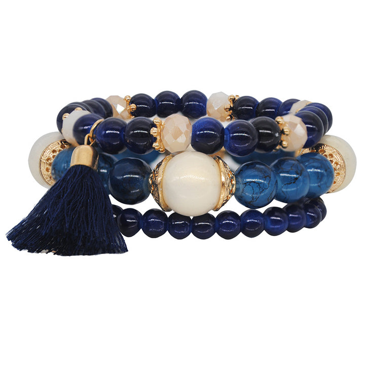 Ethnic Style Tassel Bracelet – Mixed Material Design