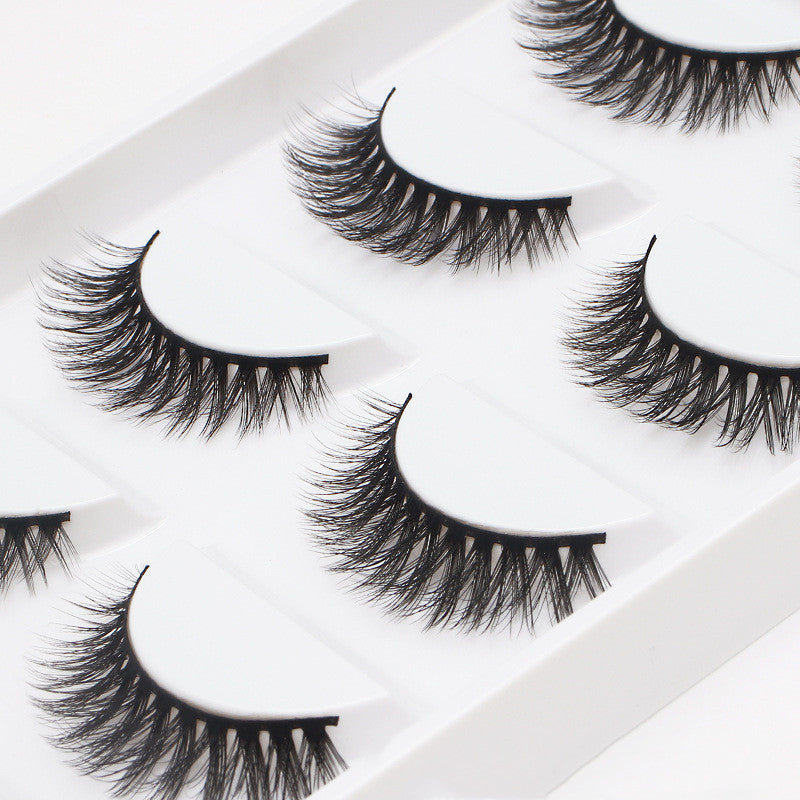 👁️✨ 3D Multi-Layer Thick False Eyelashes – 5 Pairs Stereoscopic Lash Set