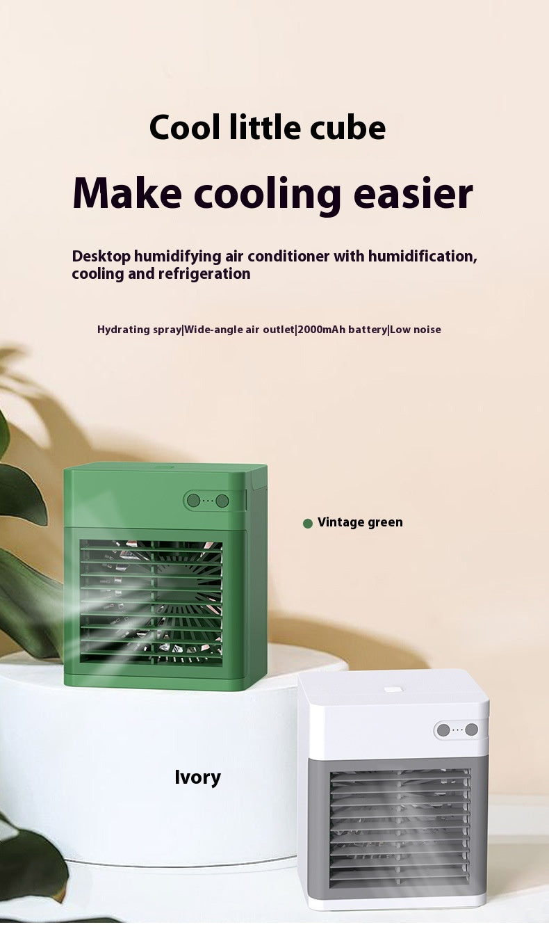 ❄️💧 Desktop Mini Air Cooler Humidifier | USB Water Cooling Fan ✨