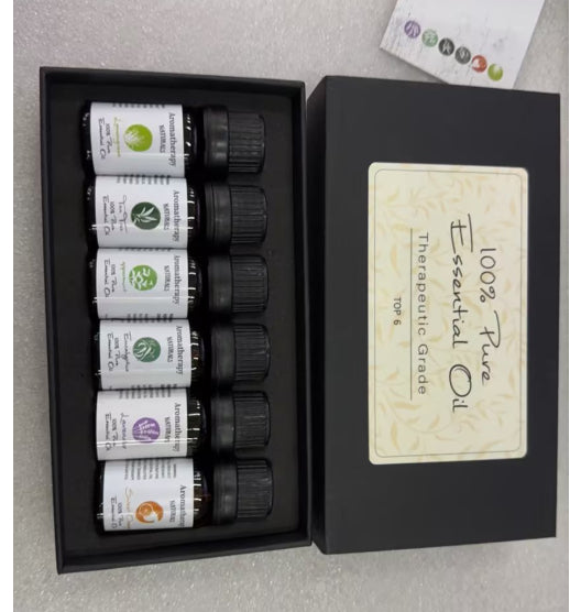 🌿 Aromatherapy Essential Oil Set – Lavender Blend (6 Bottles)