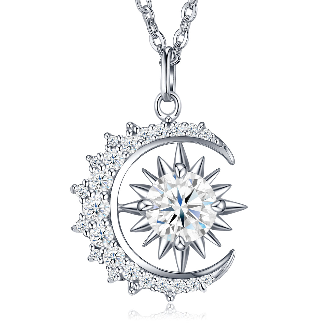 Luxury Minimalist Circular Moissanite Pendant Necklace – Gold-Plated S925 Silver