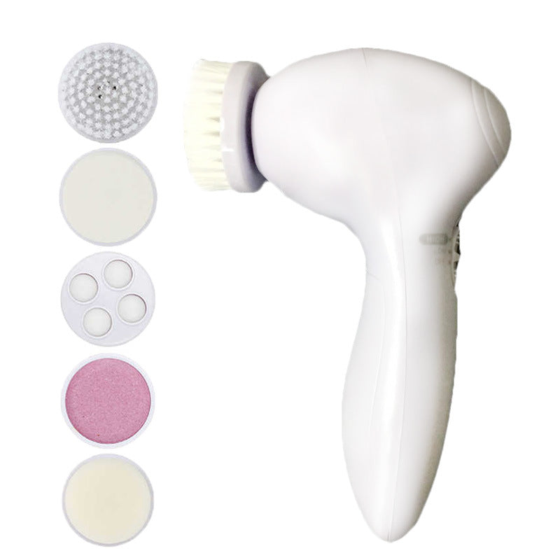 💖✨ 5-in-1 Electric Facial Cleansing Instrument | Multi-Head Skin Care & Massage Beauty Device