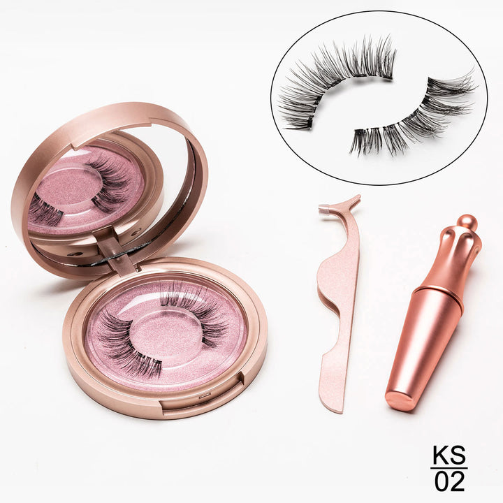 🧲👁️ Natural Long Lasting Magnetic Eyeliner & Magnetic False Eyelashes Set – 5 Pairs with Tweezers & Mirror Case