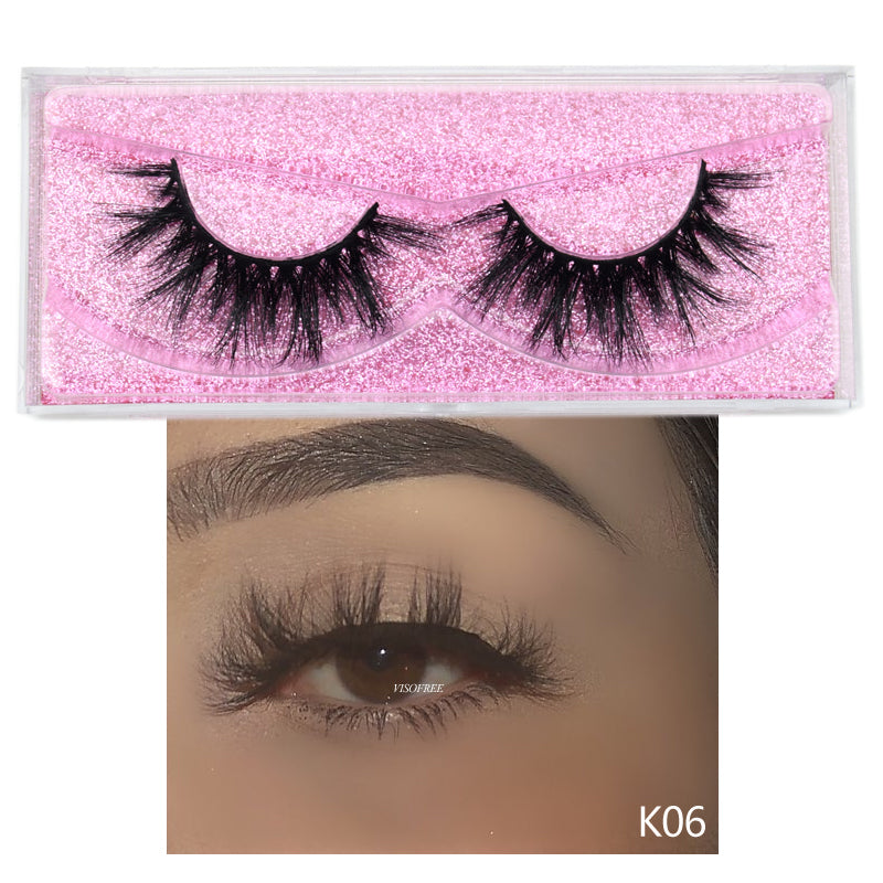 👁️✨ 3D False Eyelashes – Reusable Glam Lash Set with Pink Glitter Box