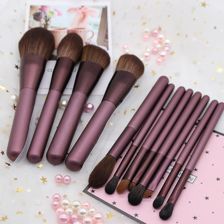 ✨ 12-Piece Small Grape Beginner Makeup Brush Set — Beauty Tools Kit 💄🍇