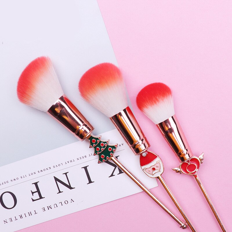 ✨ Christmas Moose Makeup Brush Set — Soft Fiber Beauty Tools 🎄🦌💄