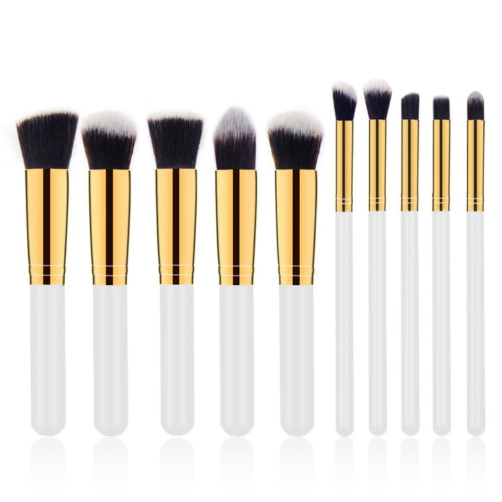 ✨ 10-Piece Wooden Handle Cosmetic Brush Set 💄