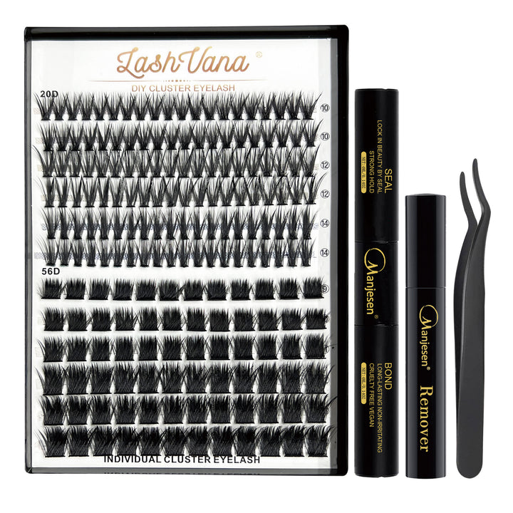 👁️✨ Set of Thick Curly False Eyelashes – Complete Lash Makeup Kit