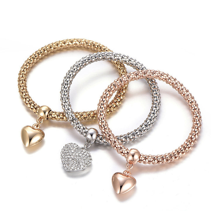 Corn Chain Diamond Love Bracelet