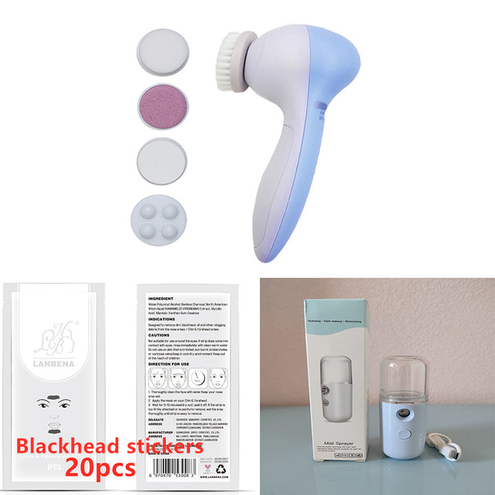 💖✨ 5-in-1 Electric Facial Cleansing Instrument | Multi-Head Skin Care & Massage Beauty Device