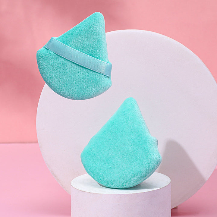 💄✨ Puff Suede Dry Powder Puff | Fan-Shaped Makeup Sponge