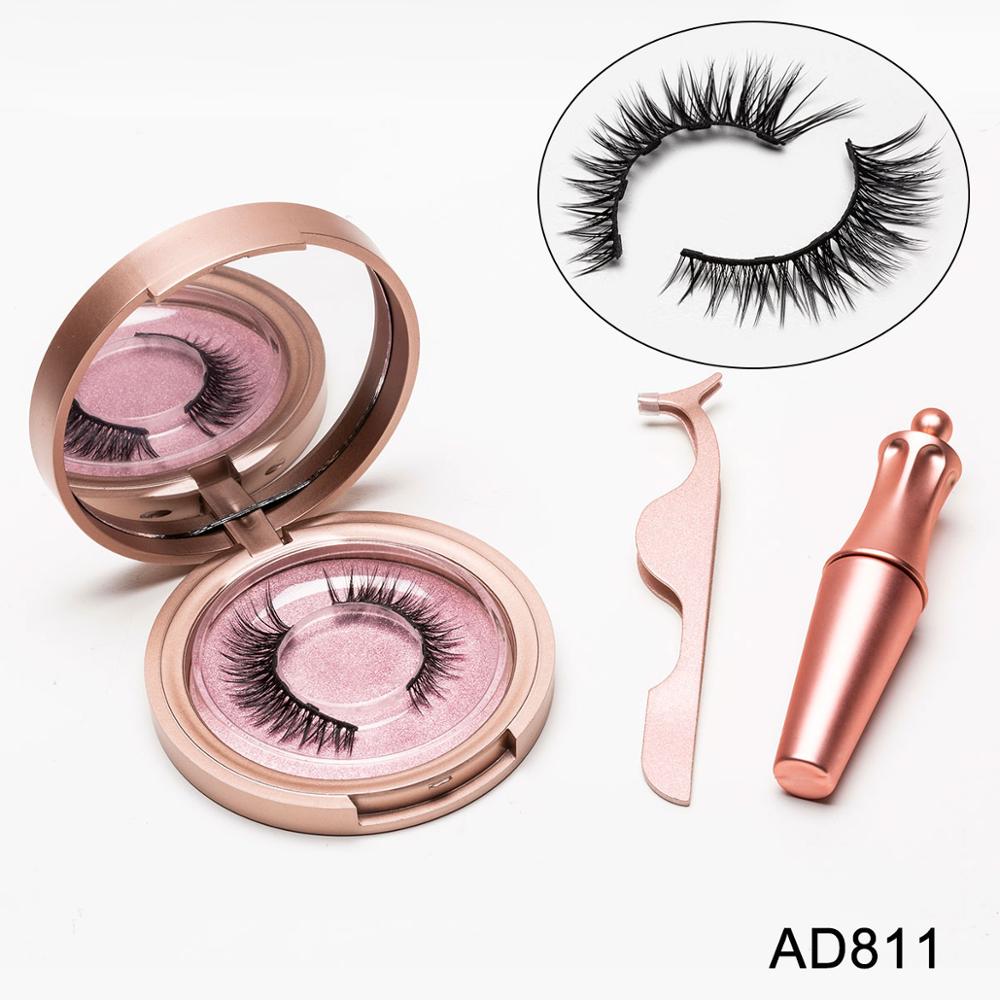 🧲👁️ Natural Long Lasting Magnetic Eyeliner & Magnetic False Eyelashes Set – 5 Pairs with Tweezers & Mirror Case