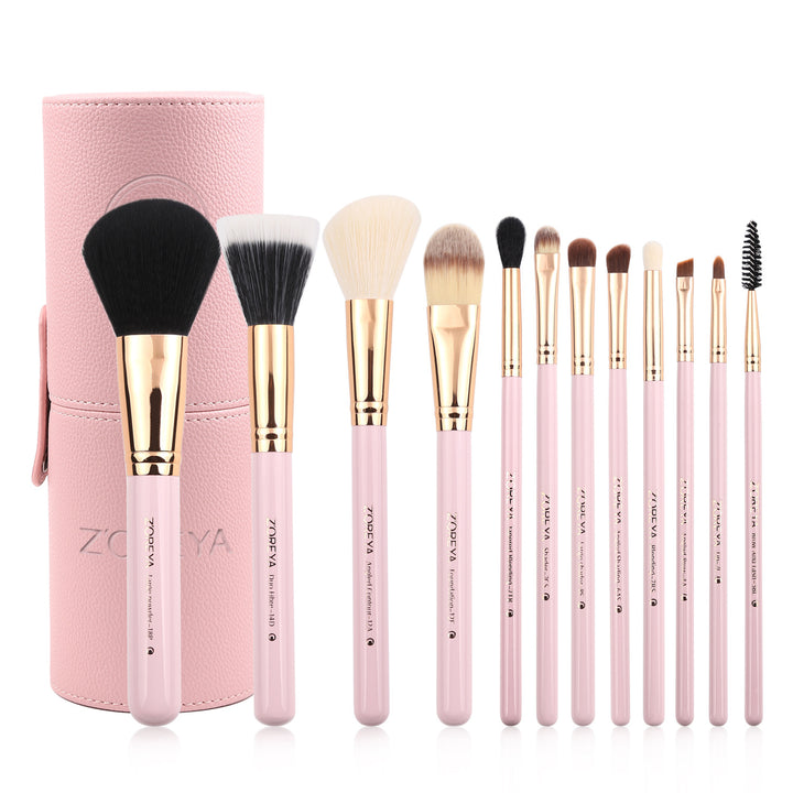 ✨ 12-Piece Man-Made Fiber Color Tube Makeup Brush Set — Beauty Tools Kit 💄✨