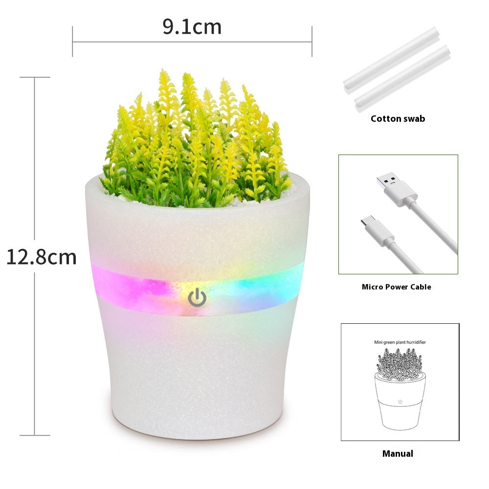 🌿💧 Green Plant Vase Humidifier | Desktop Mute Timing Air Atomizer ✨