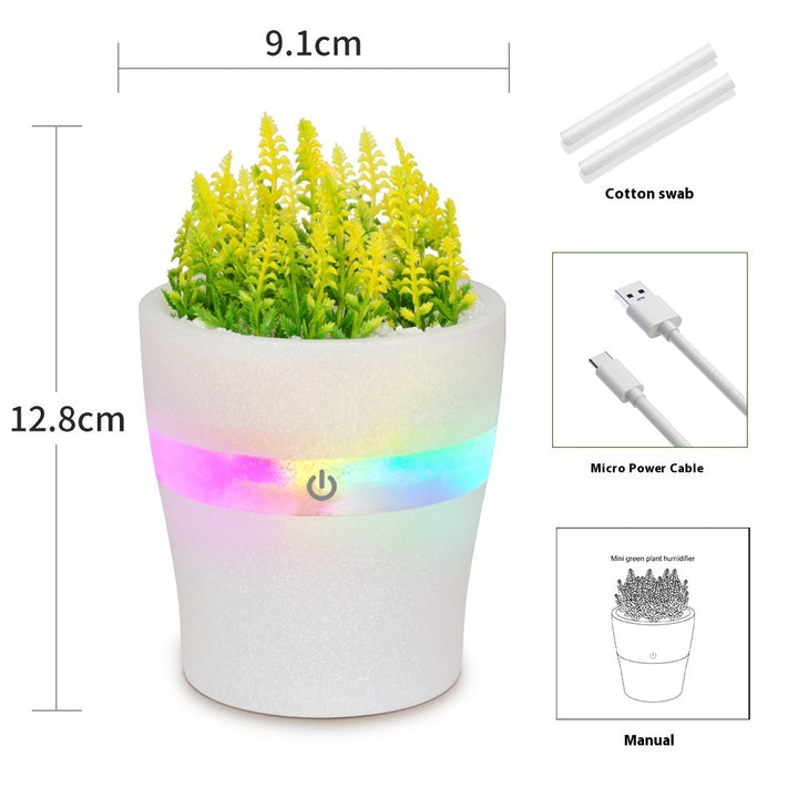 🌿💧 Green Plant Vase Humidifier | Desktop Mute Timing Air Atomizer ✨