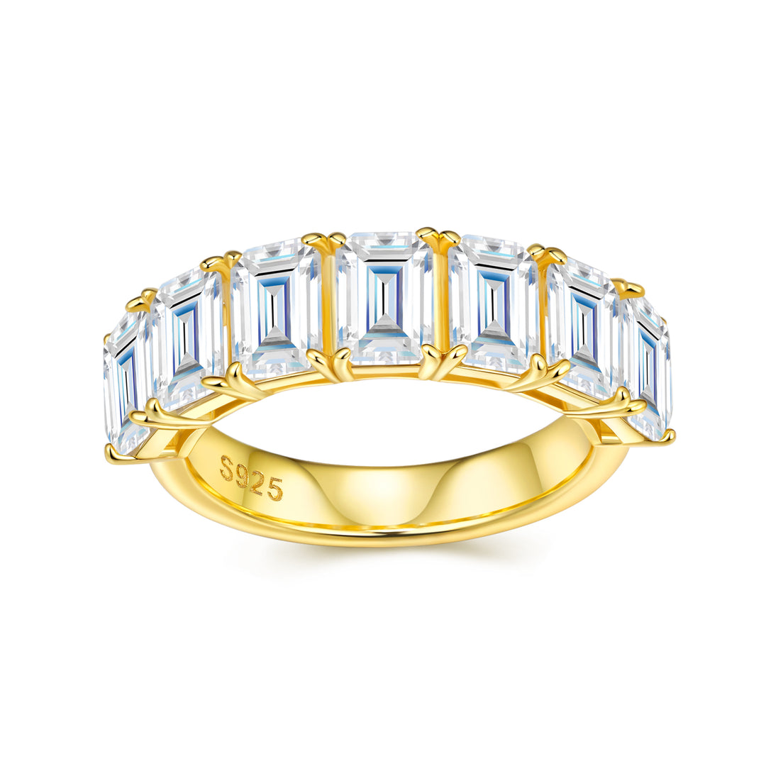 💍 Pillow-Shaped Engraved Moissanite Ring – Gold-Plated S925 Silver (4.6g, Sizes 5–9) 💍