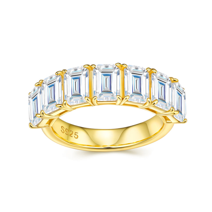💍 Pillow-Shaped Engraved Moissanite Ring – Gold-Plated S925 Silver (4.6g, Sizes 5–9) 💍