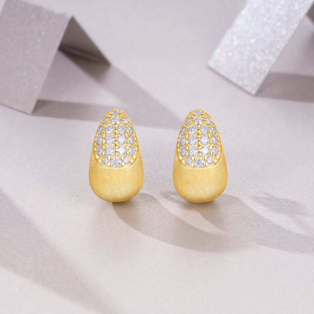 Minimalist Moissanite Stud Earrings – Gold-Plated S925 Silver