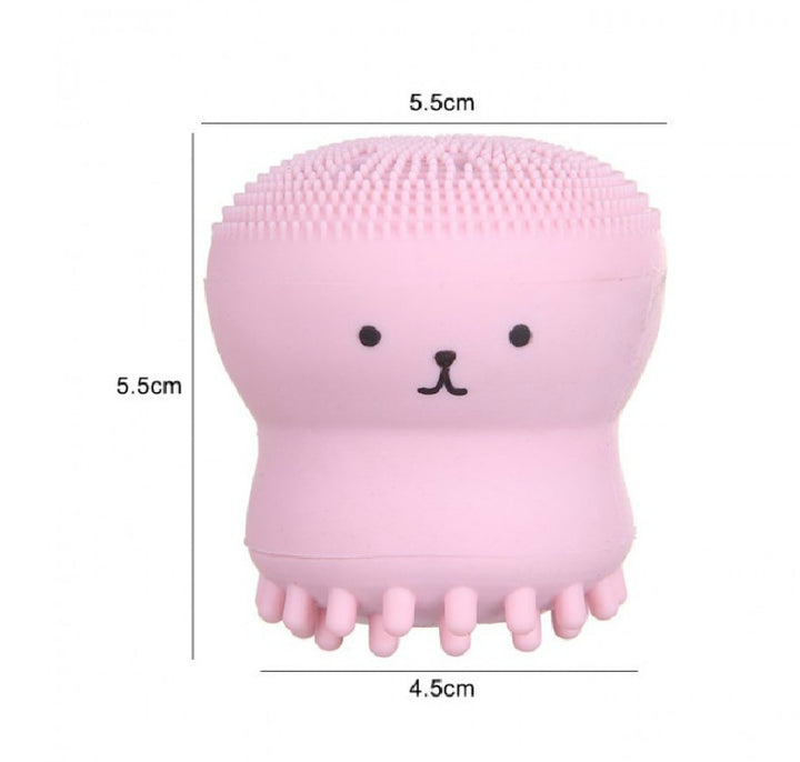 🧼🐙 Cartoon Octopus Silicone Wash Brush | Foaming Facial Cleansing & Massage Brush