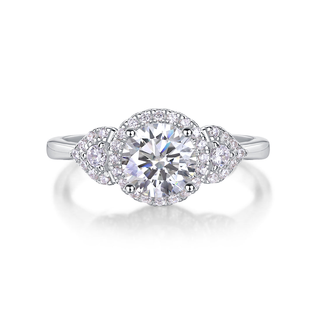 💍 Light and Shadow 1-Carat Moissanite Wedding Ring – Platinum-Plated S925 Silver (3.2g, Sizes 5–9) 💍