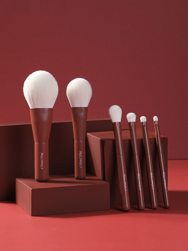 ✨ Super Soft Beginner Mini Makeup Brush Set — Berry Series (6 Pieces) 💄🍓