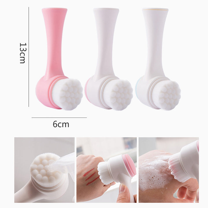 🧼✨ 3D Double-Sided Wash Brush | Deep Facial Cleansing Tool