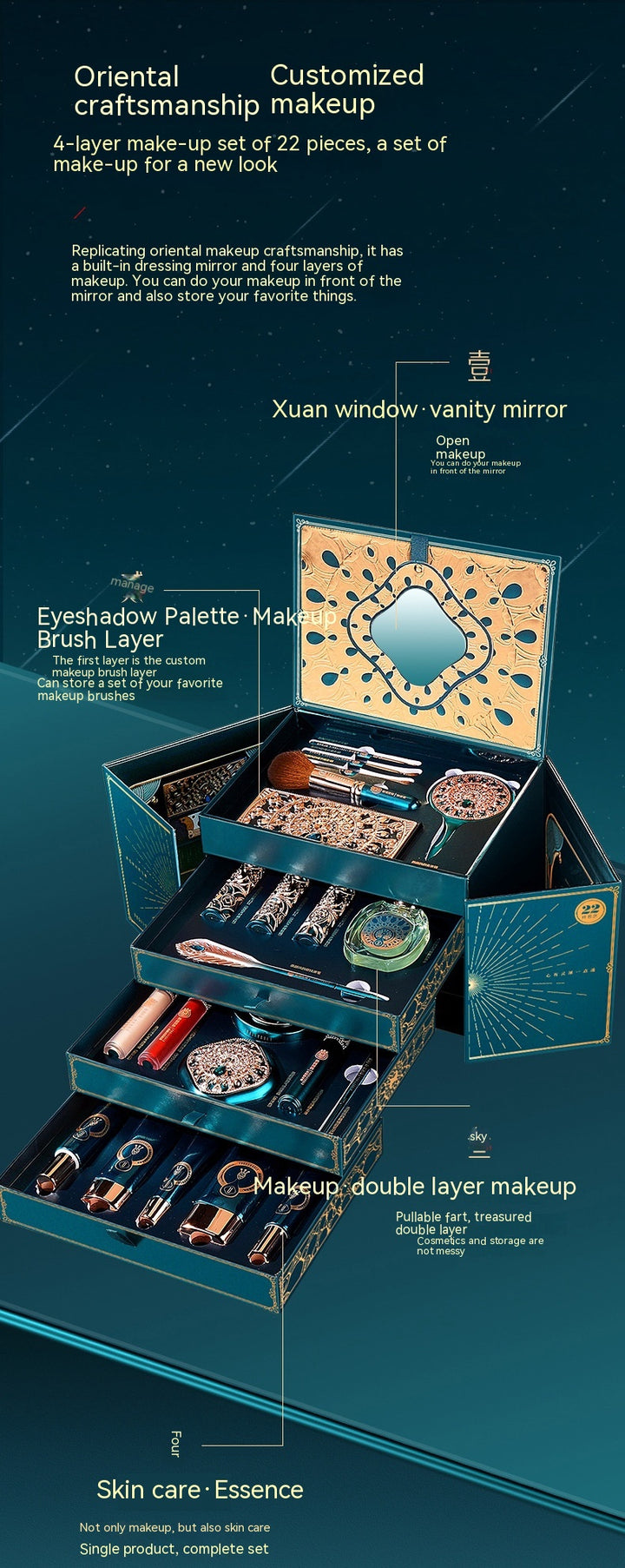 ✨ Yan Fengyun 22-Piece Oriental Makeup Set – Festival Beauty Collection ✨