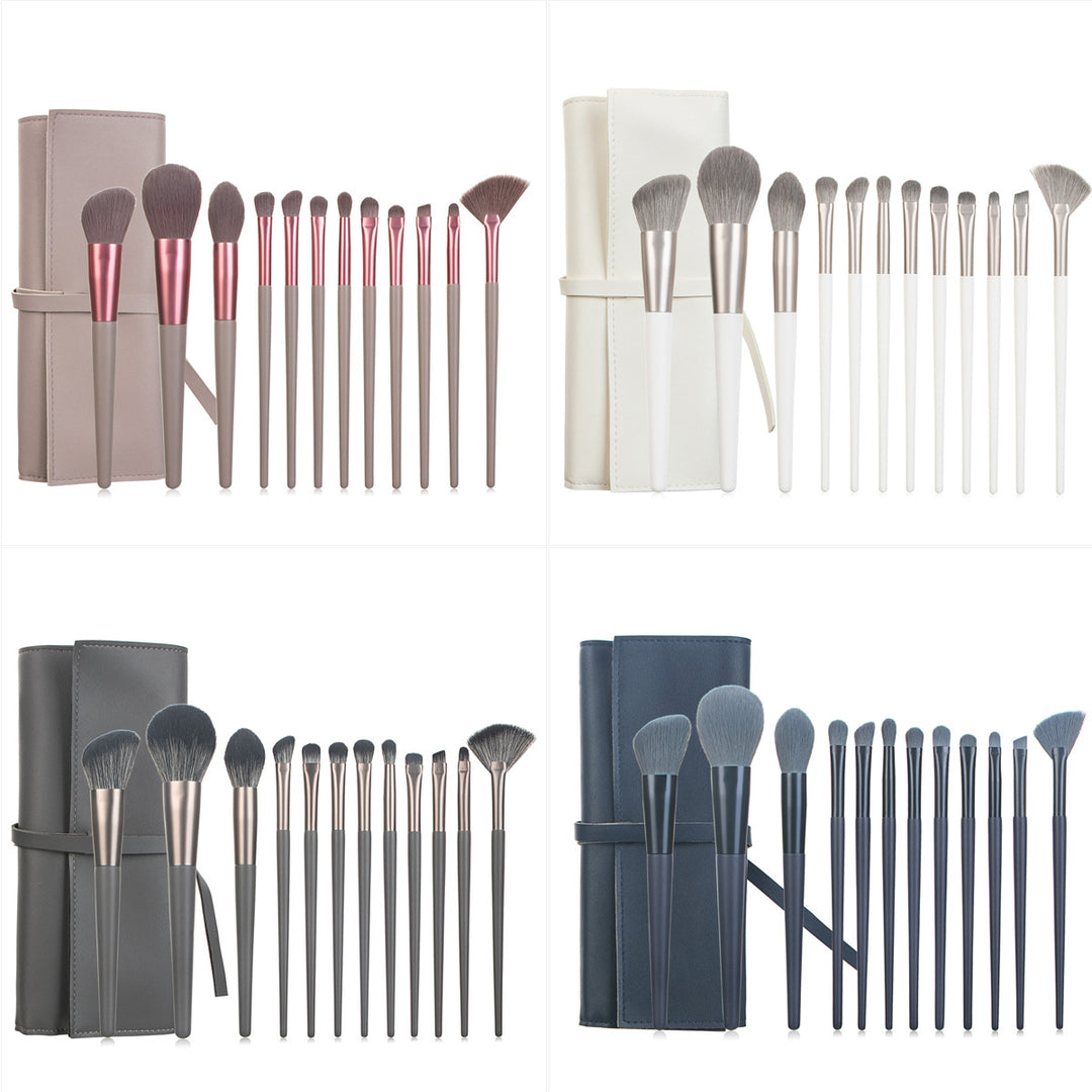🖌️ 12-Piece Makeup Brush Set with Makeup Bag – Professional Face & Eye Brush Kit (4 Colors) 💄✨