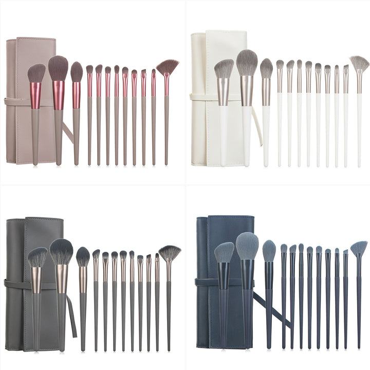 🖌️ 12-Piece Makeup Brush Set with Makeup Bag – Professional Face & Eye Brush Kit (4 Colors) 💄✨