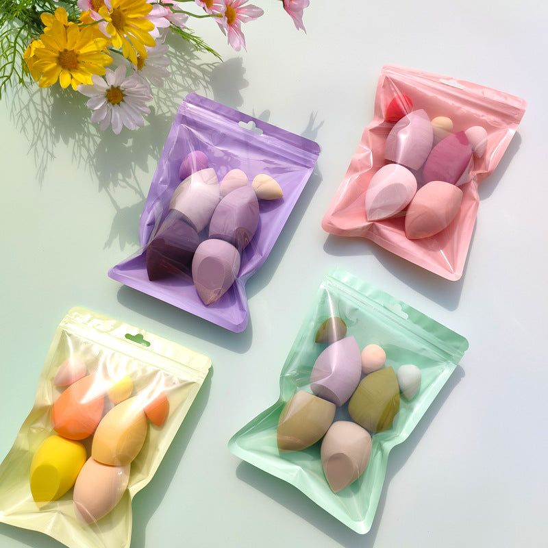 🥚💄 Macaron Bag Dopamine Cosmetic Egg Set – Flocking Powder Puff (7/11PCS Wet & Dry Makeup Sponge Kit)