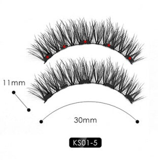 🧲👁️ Natural Long Lasting Magnetic Eyeliner & Magnetic False Eyelashes Set – 5 Pairs with Tweezers & Mirror Case