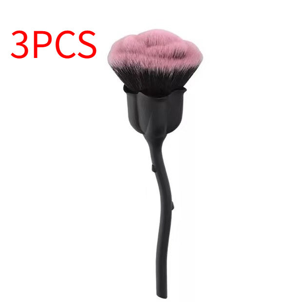 ✨ Rose Face Powder Makeup Brush — Soft Blending Beauty Tool 💄🌹