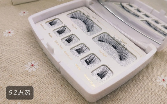 🧲👁️ Magnetic Eyelashes – Handmade Cross Style Reusable Lash Set with Mirror Case