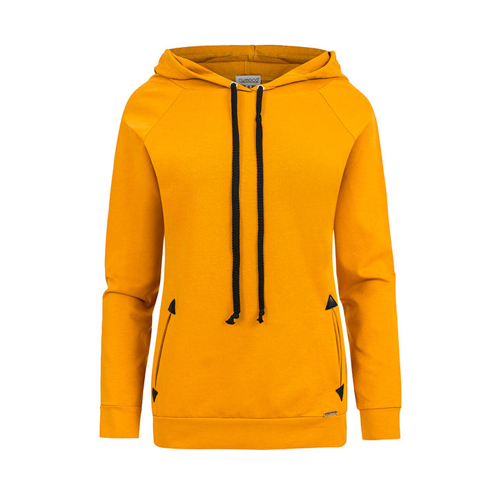 Hooded sweatshirt with pockets - mustard