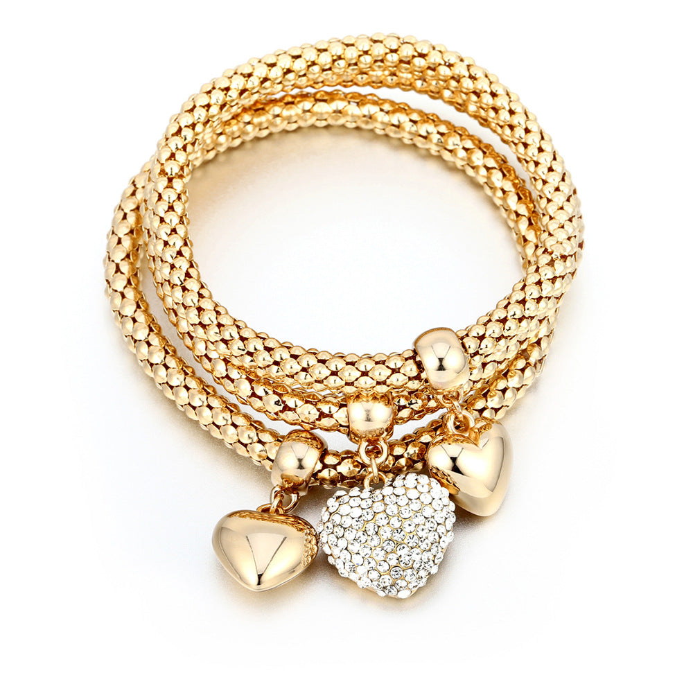 Corn Chain Diamond Love Bracelet