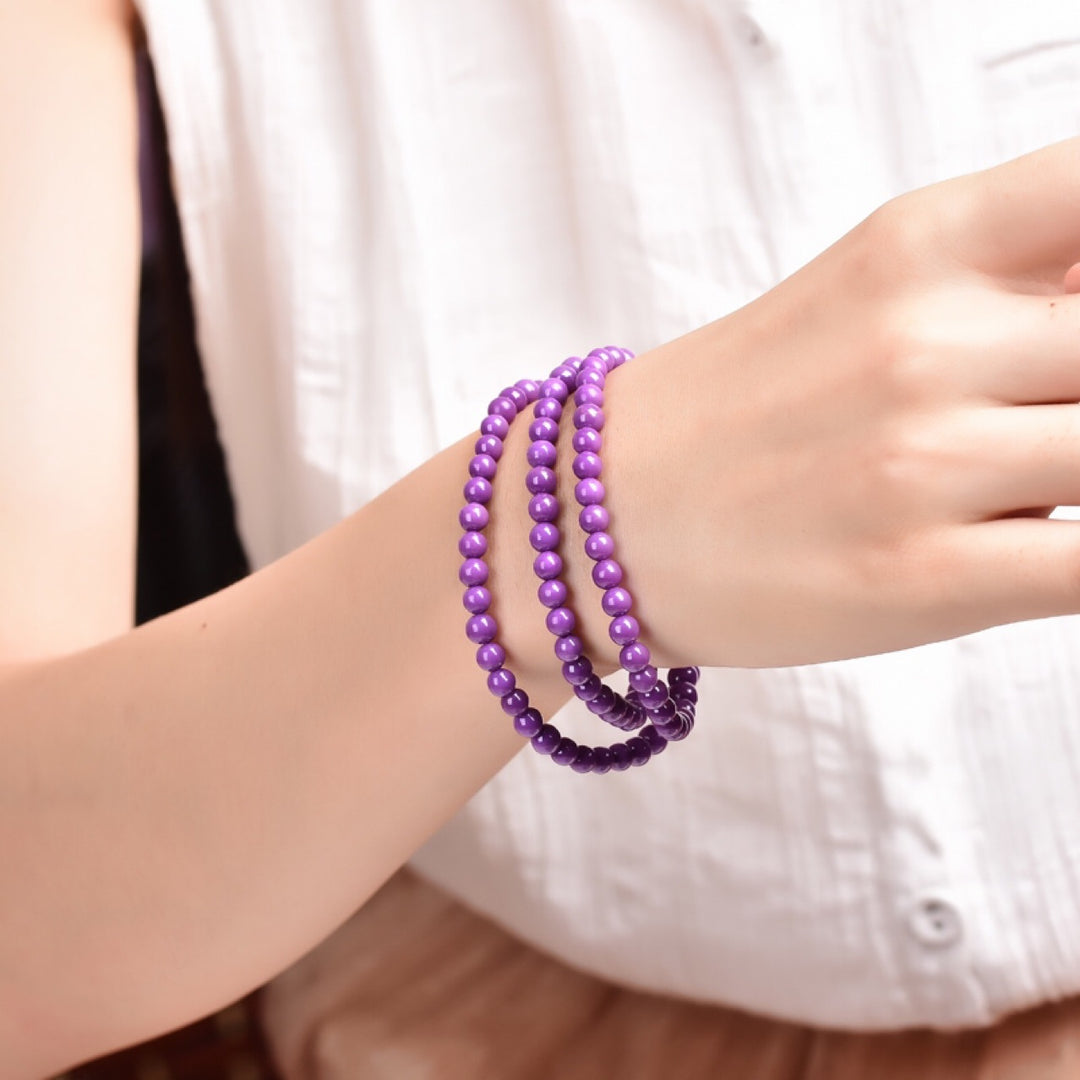 Round Purple Cloud Bracelet – Hand-Polished Purple Mica