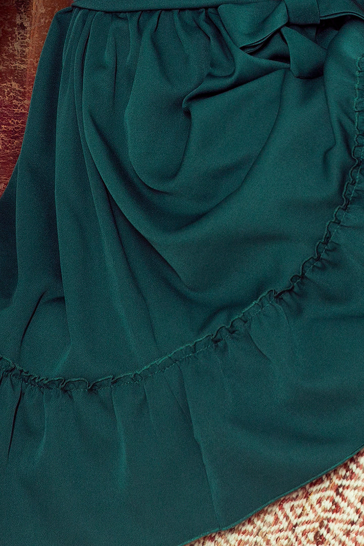 Dress with frills - green