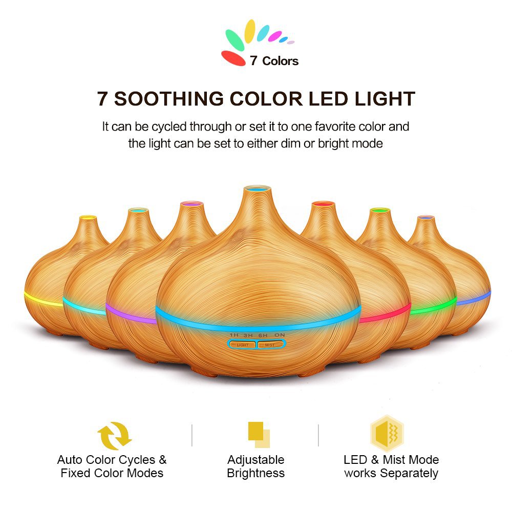 🌿💧 550ML Ultrasonic Aromatherapy Humidifier | Quiet Mist Diffuser 🌙✨