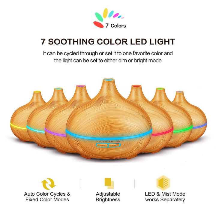🌿💧 550ML Ultrasonic Aromatherapy Humidifier | Quiet Mist Diffuser 🌙✨