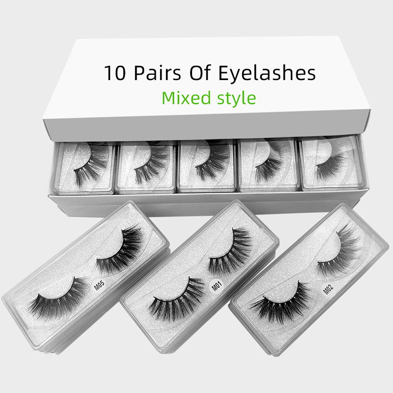 👁️✨ 3D False Eyelashes Set – Imitation Mink Elongated Eye Tail Lash Kit with Tools