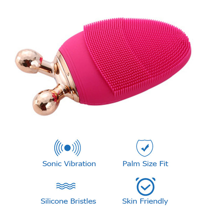 💖🧼 Electric Silicone Cleansing Instrument | Ultrasonic Facial Massage & Deep Cleaning Device