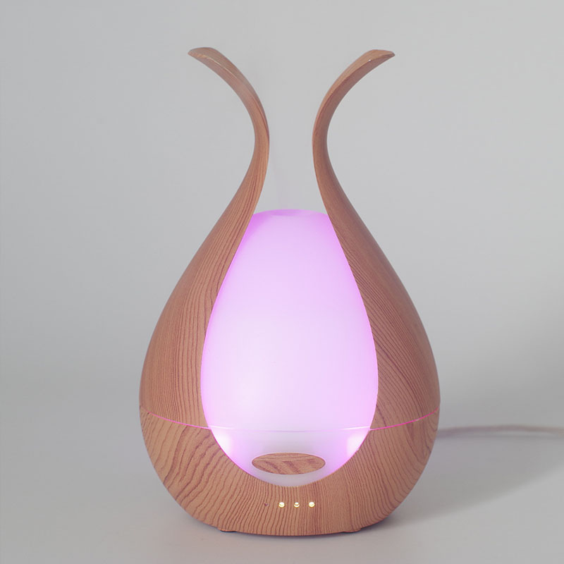 🌿💧 Wood Grain Humidifier | Essential Oil Aroma Diffuser 🌙✨