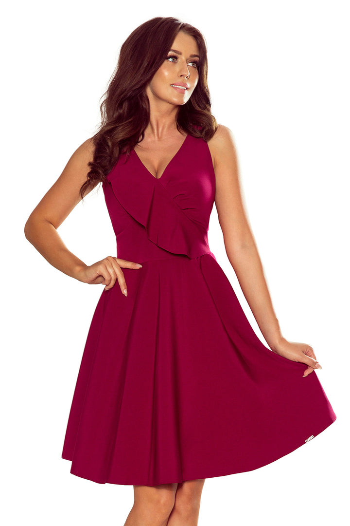 Frill dress - burgundy